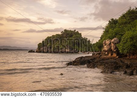 The Bo Thong Lang Bay And Beach At The Town Of Bang Saphan In The Province Of Prachuap Khiri Khan In