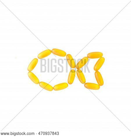 Fish Capsules Of Cod Liver Oil. Omega 3