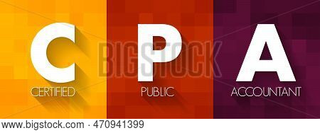 Cpa Certified Public Accountant - Designation Provided To Licensed Accounting Professionals, Acronym