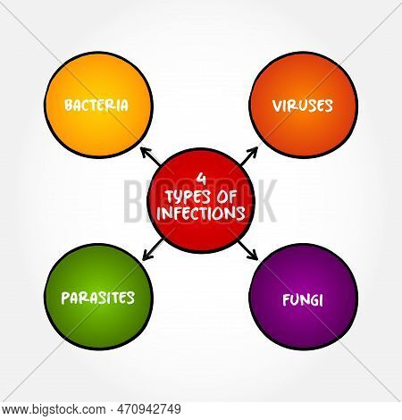 4 Types Of Infections Mind Map Text Concept For Presentations And Reports