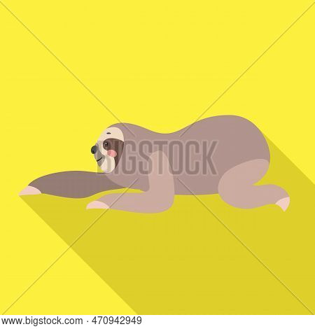 Sloth Move Icon. Flat Illustration Of Sloth Move Icon For Web Design