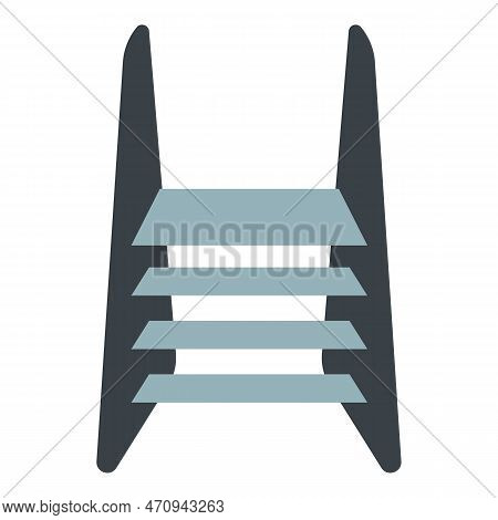 Metal Ladder Icon. Flat Illustration Of Metal Ladder Icon For Web Design