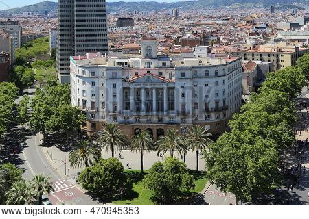 Barcelona, Spain - May 13, 2017: This Is An Aerial View Of The Building Of The Sector Naval De Catal