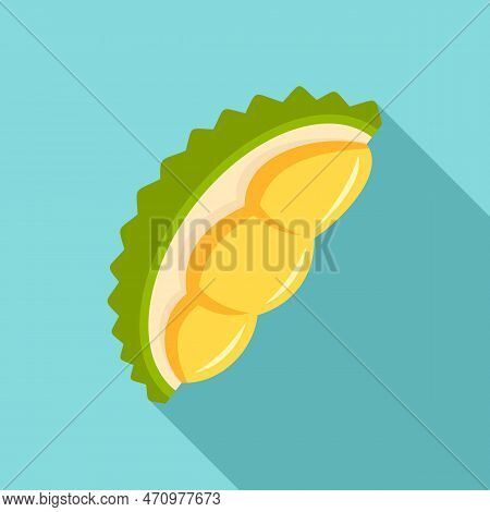 Fresh Durian Piece Icon. Flat Illustration Of Fresh Durian Piece Icon For Web Design