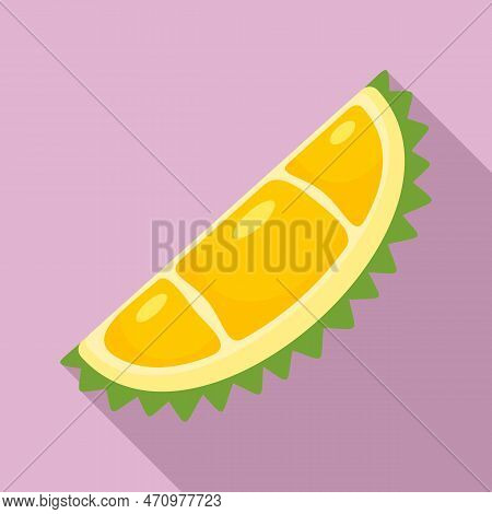 Natural Eco Durian Piece Icon. Flat Illustration Of Natural Eco Durian Piece Icon For Web Design