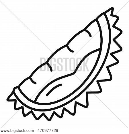 Musang Durian Piece Icon. Outline Musang Durian Piece Icon For Web Design Isolated On White Backgrou