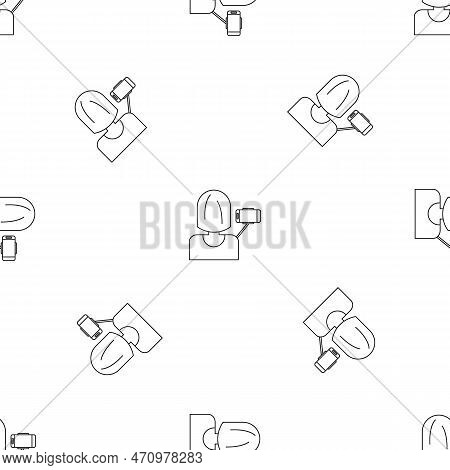 Woman Take Selfie Pattern Seamless Repeat Geometric For Any Web Design