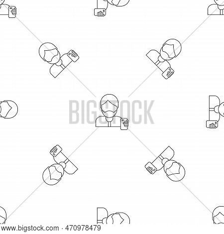Hipster Man Take Selfie Pattern Seamless Repeat Geometric For Any Web Design
