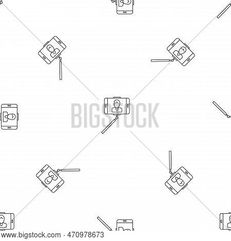 Man Take Selfie Monopod Pattern Seamless Repeat Geometric For Any Web Design