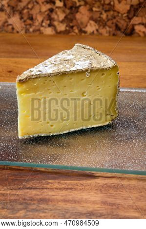 Pieces Of Cheese Tomme De Montagne Or Tomme De Savoie Made From Cow Milk In French Alps