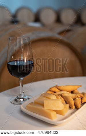 Tasting Of Rioja Wines, Visit Of Winery Cellars With French Or American Oak Barrels With Agening Red