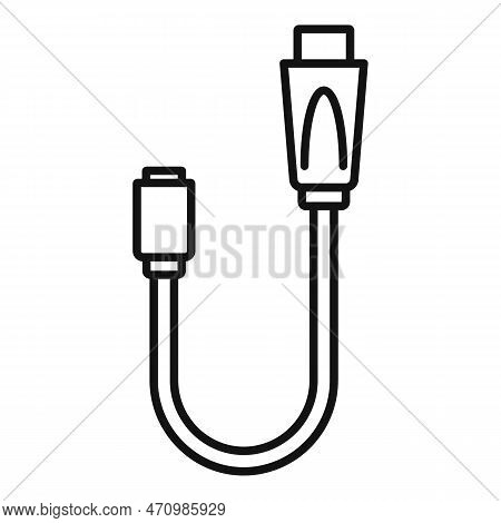 Camera Usb Cable Icon. Outline Camera Usb Cable Icon For Web Design Isolated On White Background