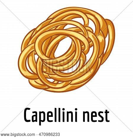 Capellini Nest Icon. Cartoon Of Capellini Nest Icon For Web Design Isolated On White Background