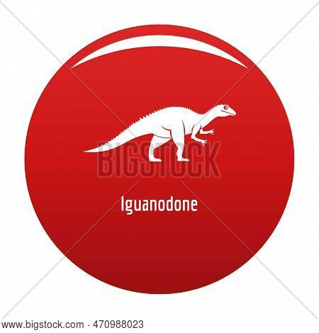 Iguanodone Icon. Simple Illustration Of Iguanodone Icon For Any Design Red