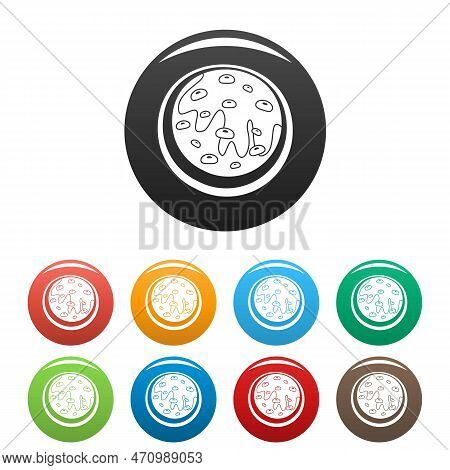 Creme Biscuit Icons Set 9 Color Isolated On White For Any Design