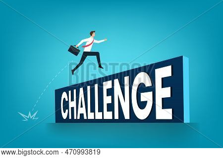 Overcome Obstacles Or Motivation To Solve Problem And Lead Company Achievement Concept, Confident Bu