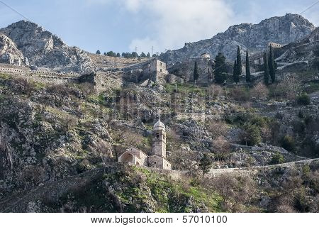 View of Kotor Fortress, Montenegro.