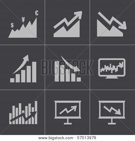 Vector black economic icons set