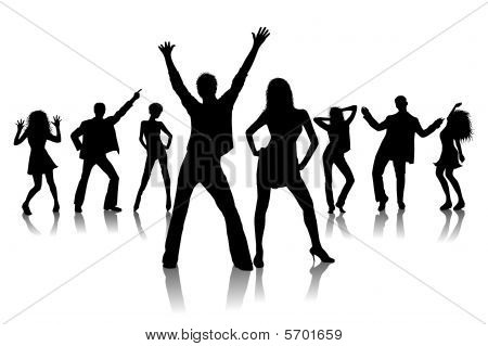 คนเต้นรำบนพื้นหลังสีขาว