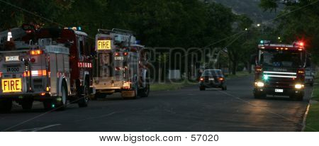 Firetrucks Responding To An Emergency...