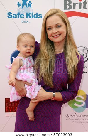 Marisa Coughlan and daughter at the first ever Red CARpet Event for child passenger safety, Rivera Country Club, Pacific Palisades, CA. 09-10-11
