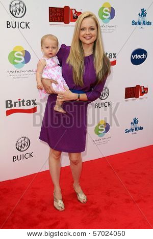 Marisa Coughlan and daughter at the first ever Red CARpet Event for child passenger safety, Rivera Country Club, Pacific Palisades, CA. 09-10-11