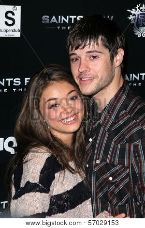 Sarah Hyland and boyfriend Matt Prokop at the Saints Row: The Third Game Pre-Launch Event, Supperclub, Hollywood, CA. 10-12-11