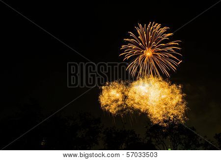 Firework In Suanloung Park Thailand.
