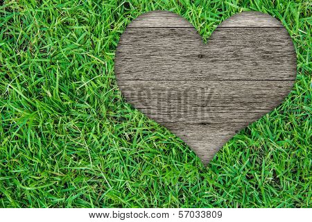 Heart Shape On Green Grass