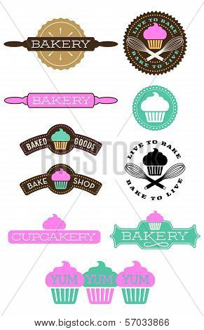 Ten Bakery And Cupcake Badges