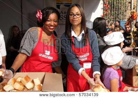 Manouschka Guerrier, Zoe Saldana at LA Mission 