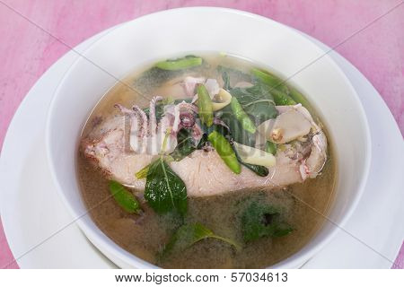 Spicy Seafood Soup, fish and squid