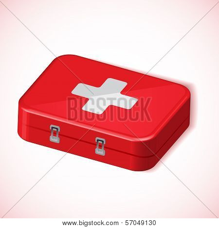 Medical box red health kit vector icon