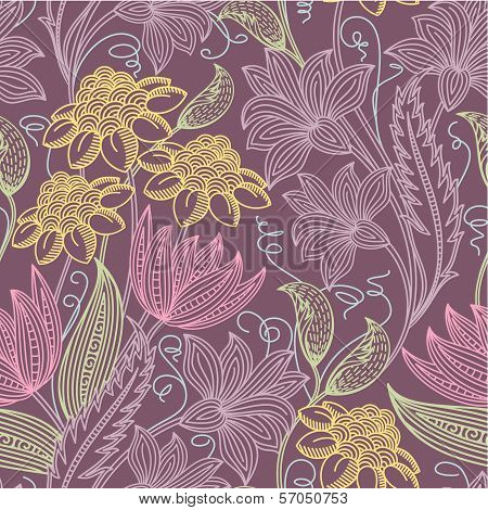 Colorfull Seamless Floral Background