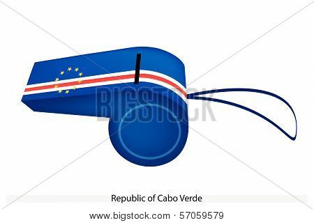 Blue, White And Red Stripe On Cabo Verde Whistle