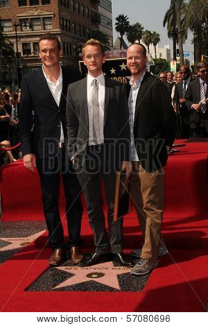 Neil Patrick Harris, Jason Segal, Joss Whedon at trhe Neil Patrick Harris Hollywood Walk of Fame Star Ceremony, Hollywood, CA. 09-15-11