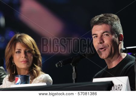 Paula Abdul and Simon Cowell at 