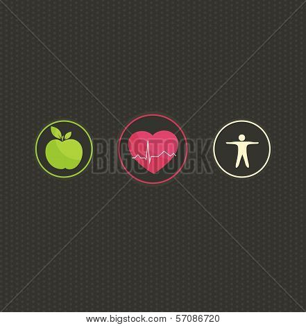 Healthy Lifestyle Concept Symbol Set