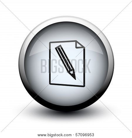 Button Sheet Of Paper And Pancil 2 2D