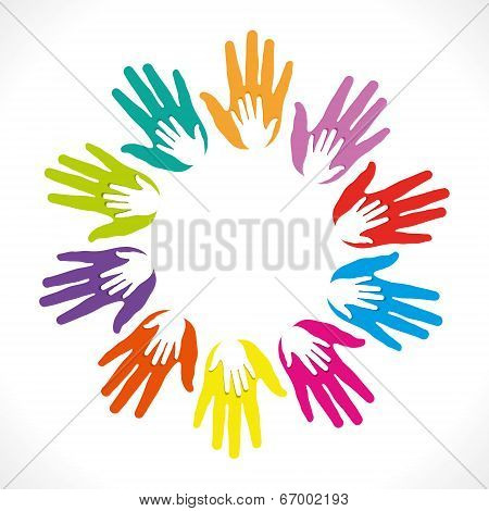 illustration of colorful hand background stock vector