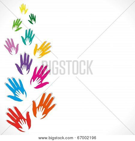 colorful hand background vector