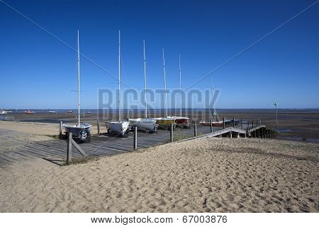 Boats On Jubilee Beach, Southend-on-sea, Essex, England