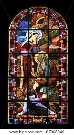 PARIS,FRANCE NOV 07:Saint Paule-Saint Jerome, Notre-Dame de Clignancourt church located in the 18th arrondissement of Paris. Completed in 1863. Windows are from the Art Deco period. On Nov 07 in Paris