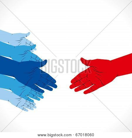 hand shake background vector