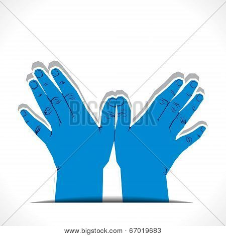 hand make flying bird shape vector