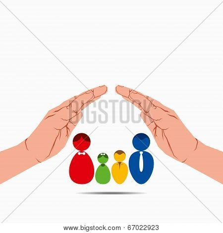 safe and secure family concept vector