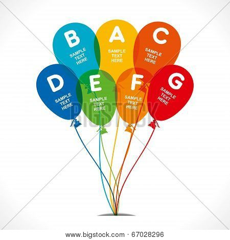 colorful balloon creative info-graphics concept vector