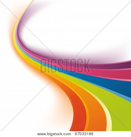 Bright Rainbow Colorful Swooshy Waves