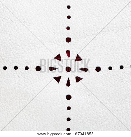 Perforated Pattern On White Leather