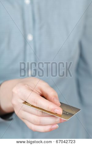 Credit Card In Hand Close Up